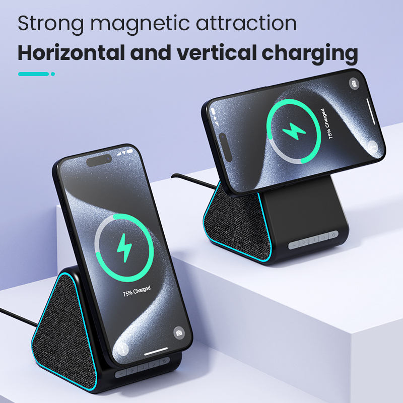 MagSafe Wireless Charger Stand with Bluetooth Speaker