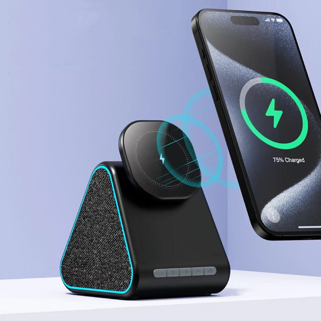 MagSafe Wireless Charger Stand with Bluetooth Speaker