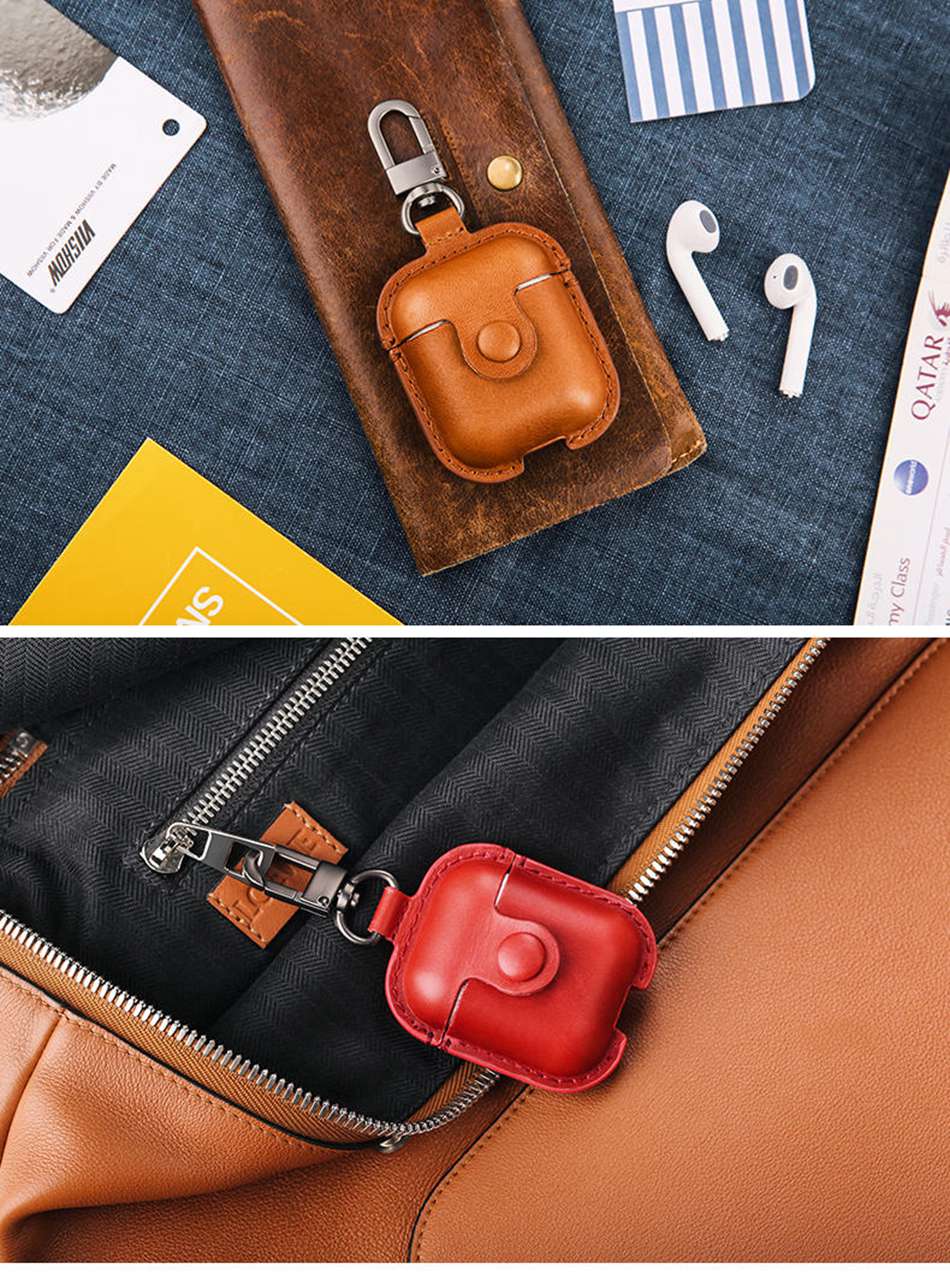 Luxury Genuine Leather Case for Apple AirPods 2