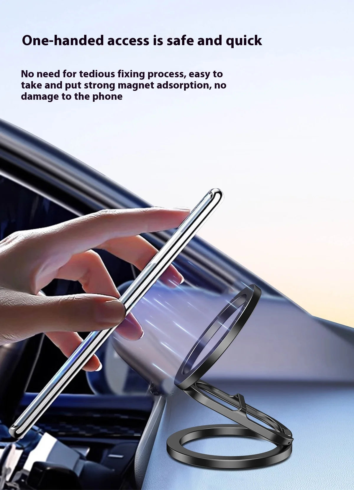 Magnetic Folding Mini Car Phone Holder for MagSafe