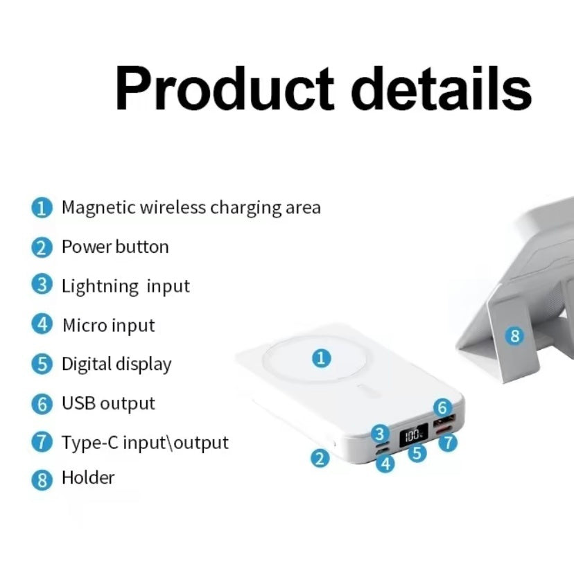 Magnetic Wireless Power Bank 10000mAh Type MagSafe For IPhone