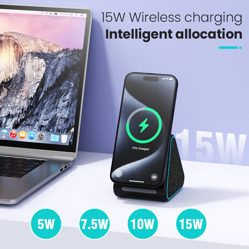 MagSafe Wireless Charger Stand with Bluetooth Speaker