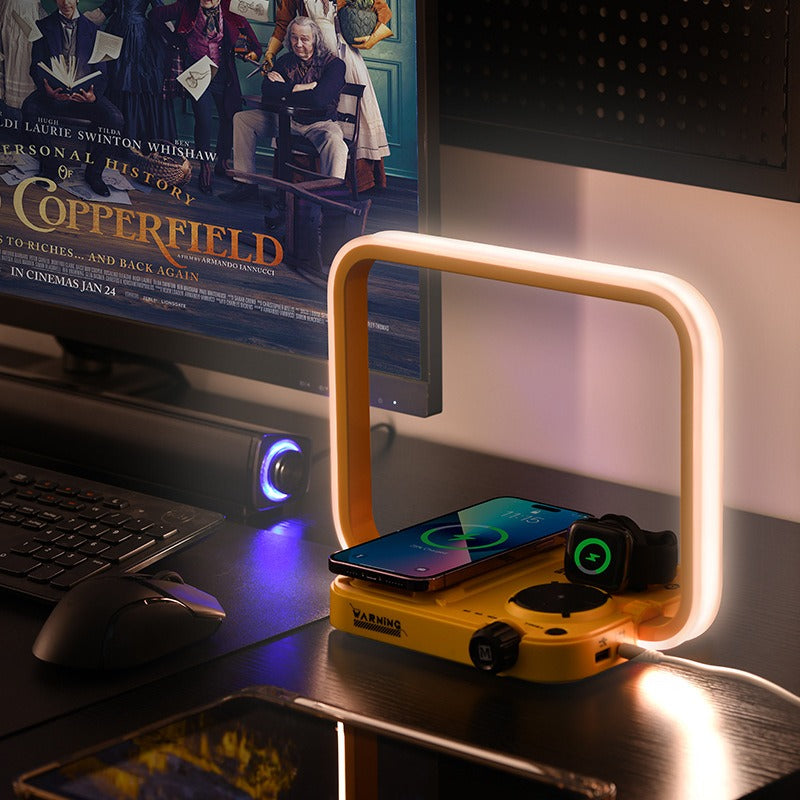 3-in-1 Wireless Charger with RGB Light for Phone, Earphones, Watch