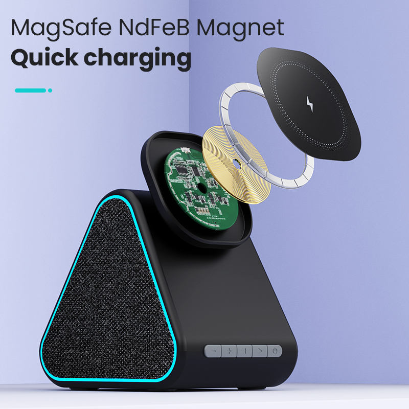 MagSafe Wireless Charger Stand with Bluetooth Speaker