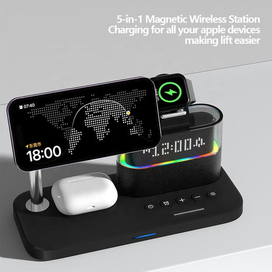 3-in-1 Magnetic Wireless Charger with Clock
