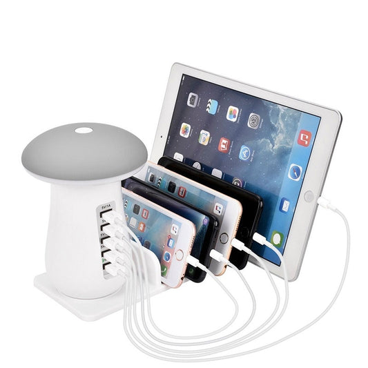 Mushroom Night Lamp: 3-in-1 USB QC3.0 Charging Station