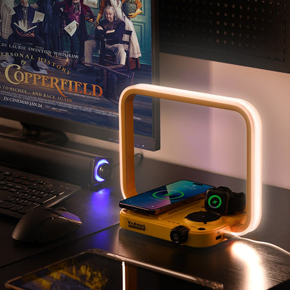 3-in-1 Wireless Charger with RGB Light for Phone, Earphones, Watch